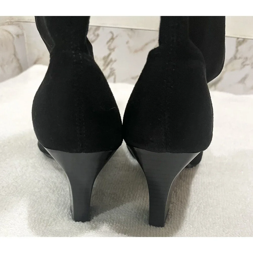 Aerosoles Risky Pizness Boots Women 11W Black Knee High Wide Square Toe Heels
